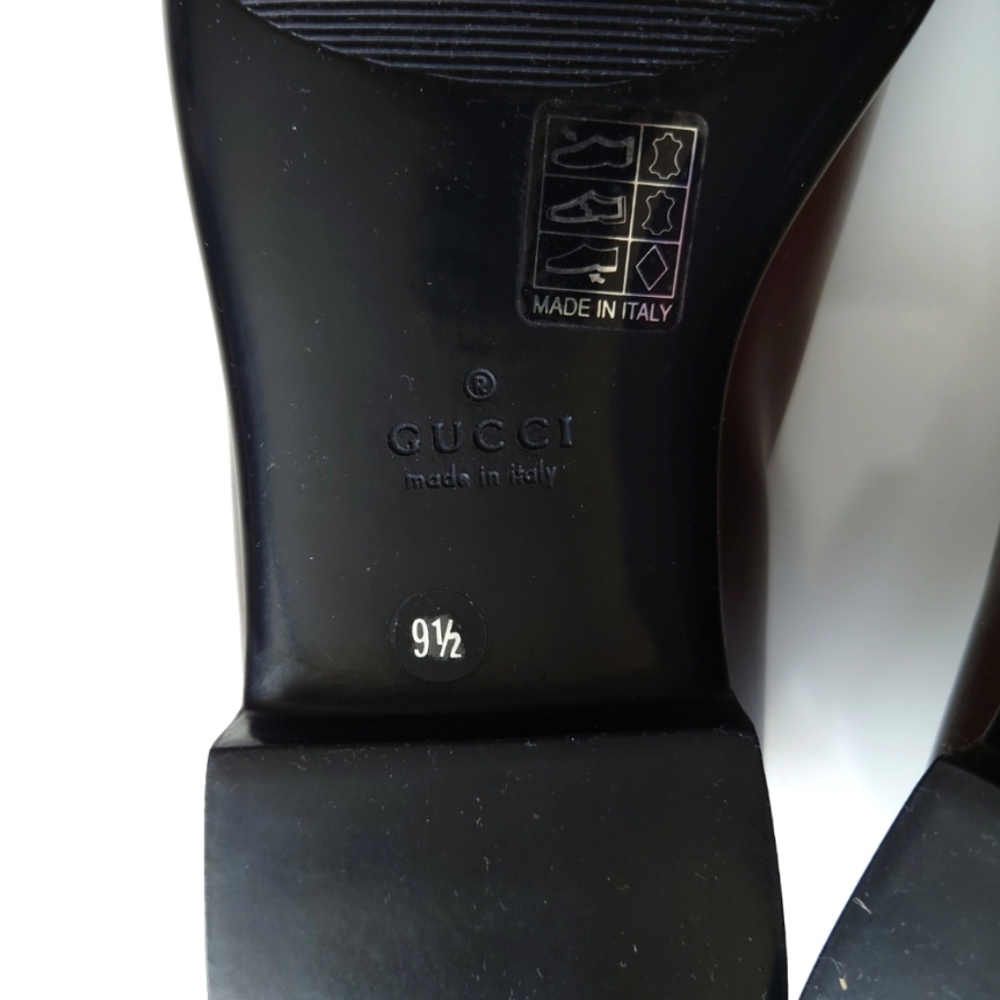 GUCCI Men's Brown Leather Lace-up Shoes Size 9.5 - Picture 13 of 14